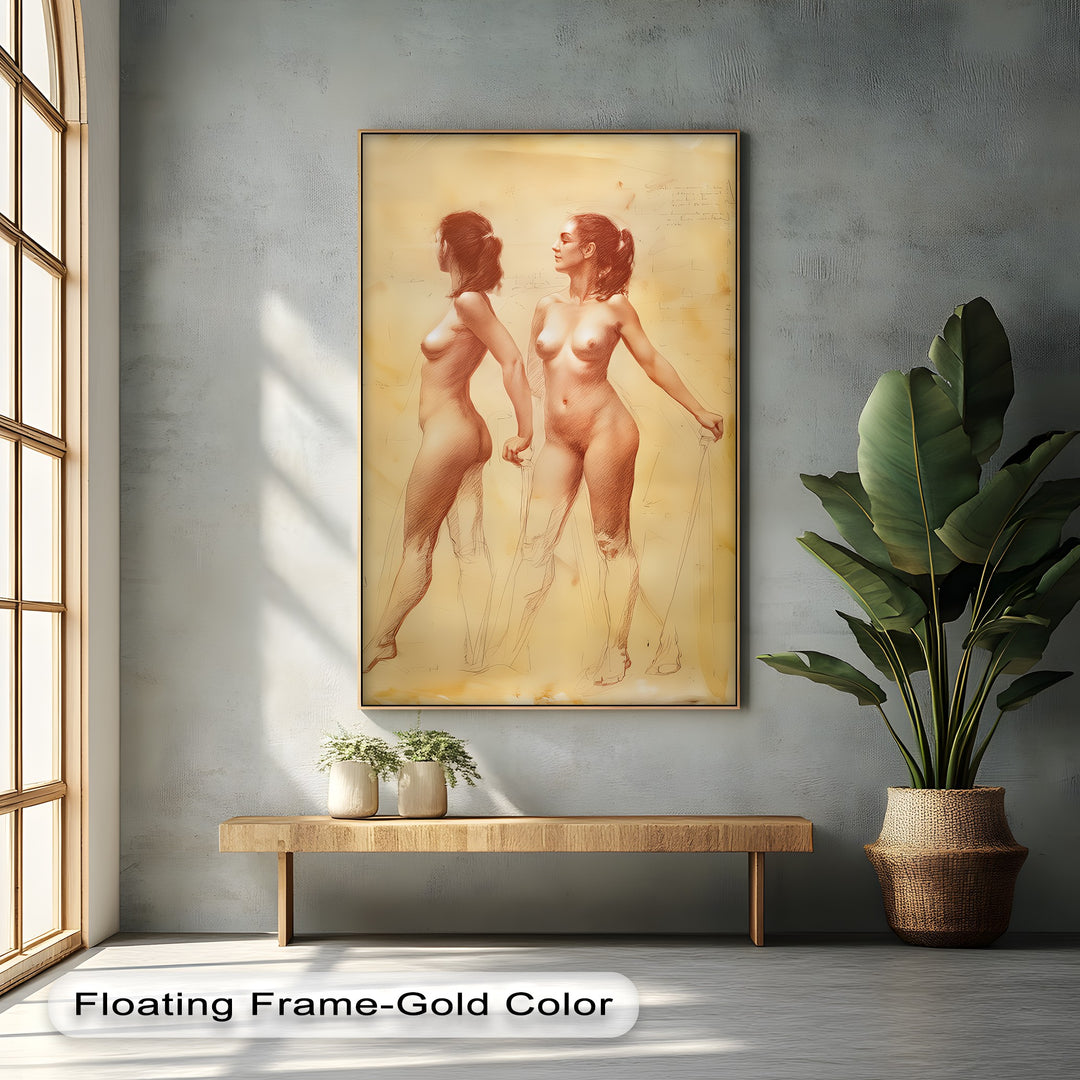 Dual Nude Study – Sexy Canvas Wall Art | Large Framed Wall Art