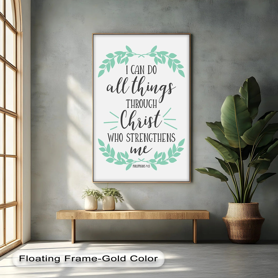 All Things Through Christ – Philippians 4:13 Canvas Print - MyPhotoStation