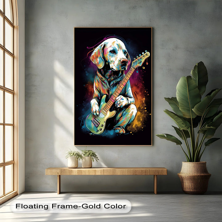 Electric Pup Vibes – Colorful Rock Music Dog Portrait Puppies Canvas Print - MyPhotoStation
