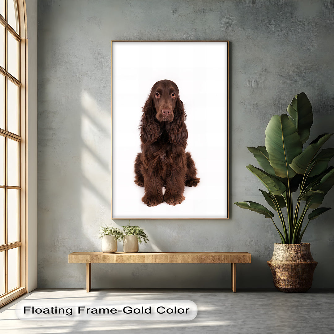 Chocolate Spaniel Portrait – Realistic Dog Canvas Print