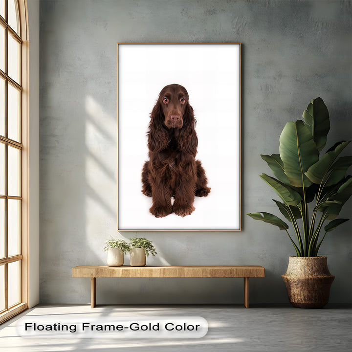 Chocolate Spaniel Portrait – Realistic Dog Canvas Print