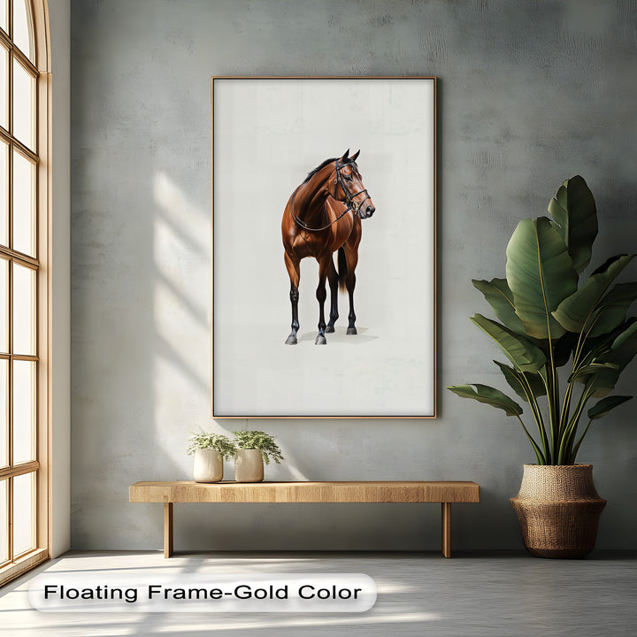 Majestic Bay Beauty – Realistic Brown Horse Canvas Print