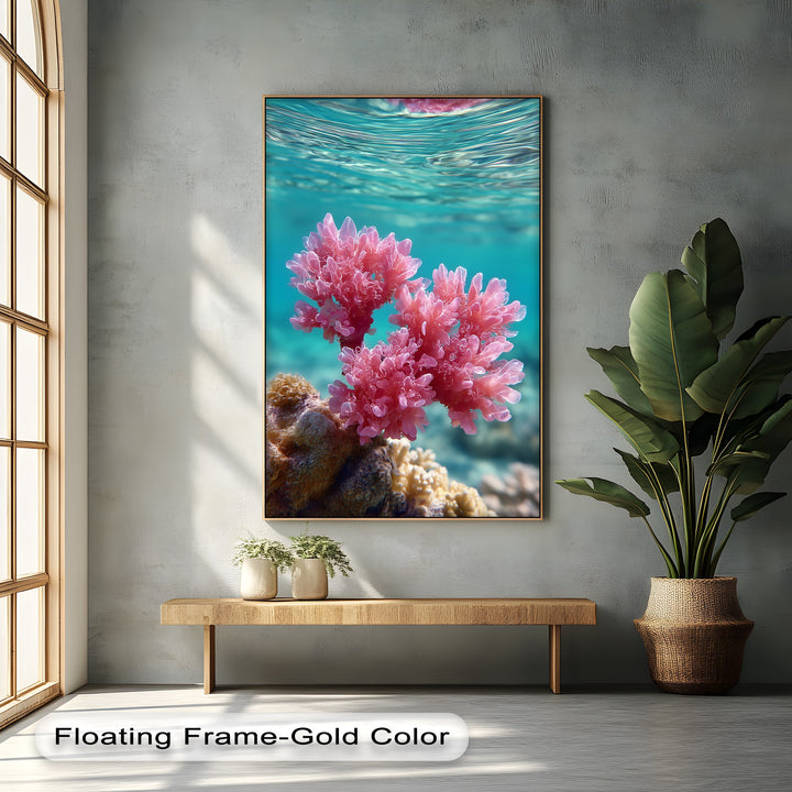 Pink Reef Bloom – Underwater Coral Beauty Canvas Print