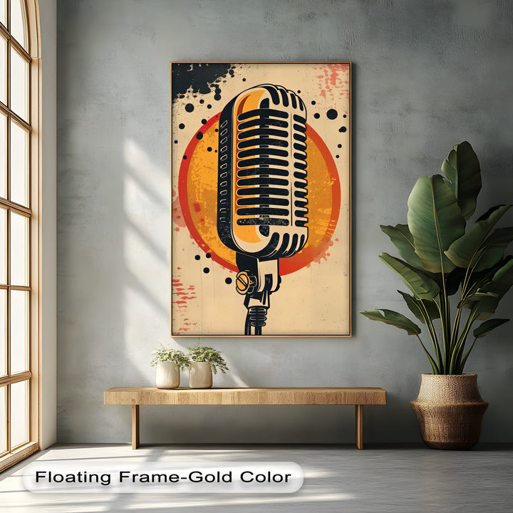 Retro Airwaves – Vintage Microphone Canvas Print