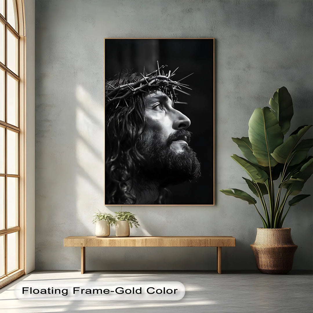 Crown of Mercy – Black and White Jesus Canvas Prints - MyPhotoStation