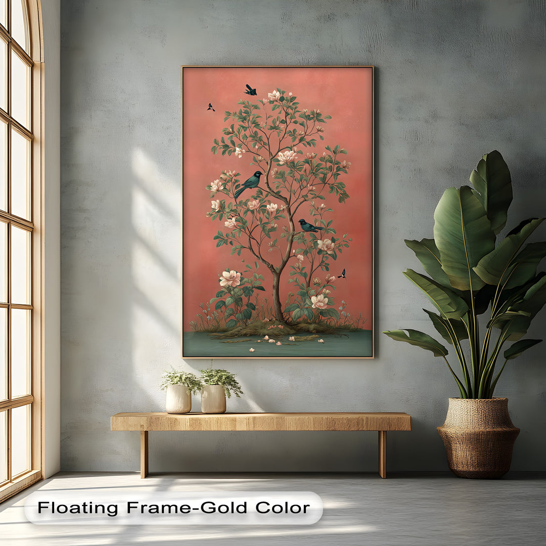Birds and Magnolia Tree - Canvas Wall Art | Bedroom Canvas Art