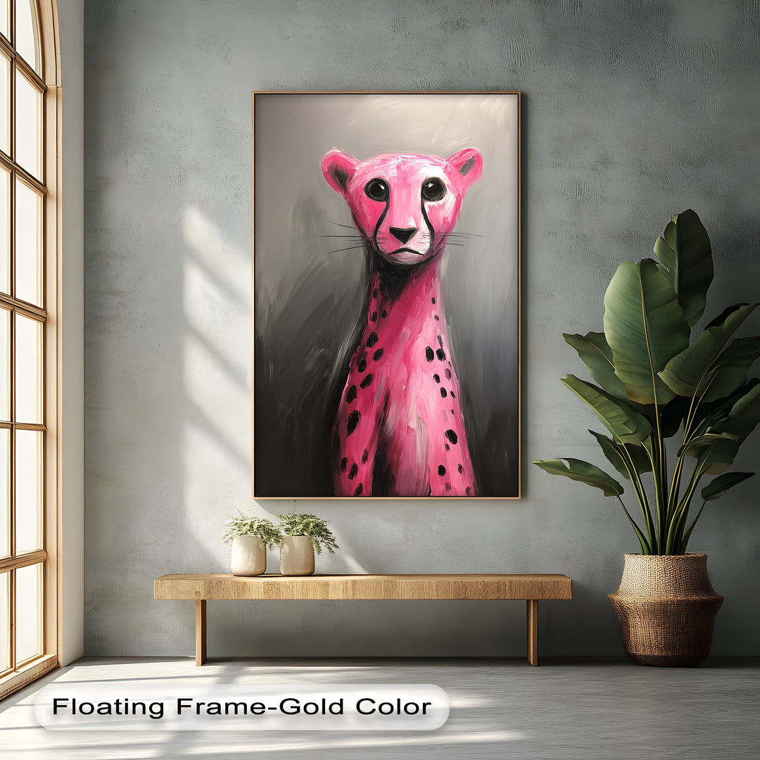 Fierce & Fuchsia – Abstract Pink Cheetah Canvas Print