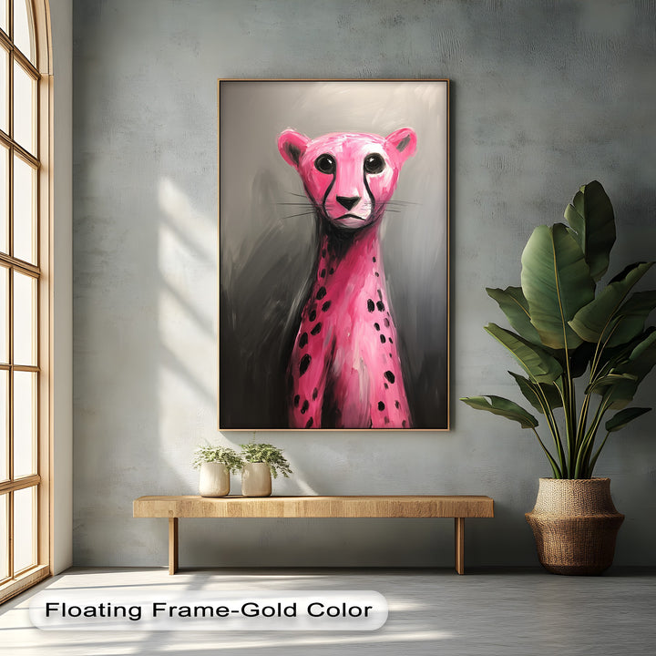 Fierce & Fuchsia – Abstract Pink Cheetah Canvas Print