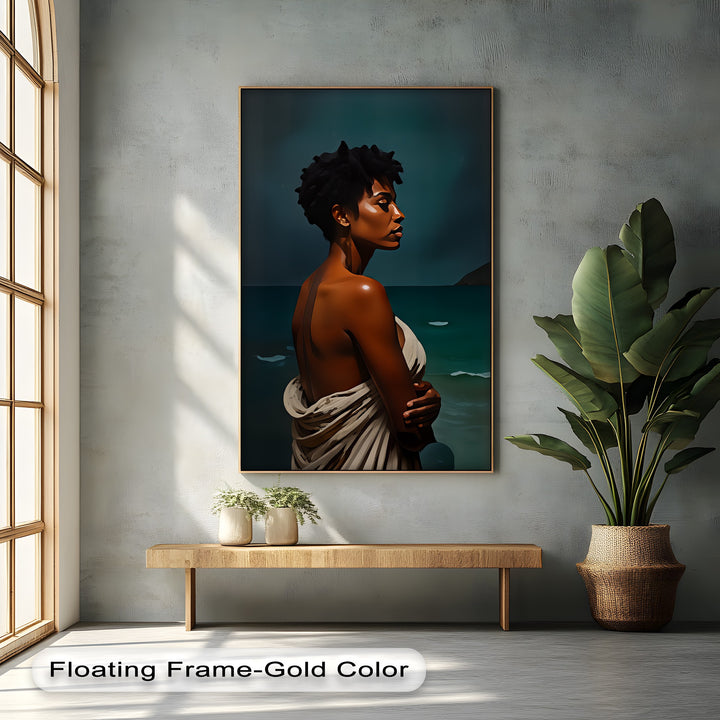 Ocean Gaze Woman - Sexy Canvas Wall Art | Biggest Canvas