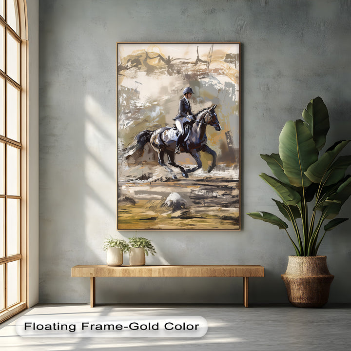 Equestrian Rider with Galloping - Horse Canvas Print