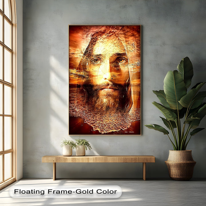 Divine Gaze – Contemporary Jesus Portrait Canvas Wall Art