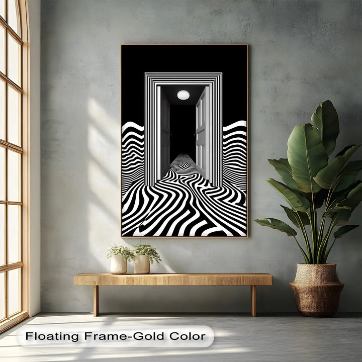 Optical Corridor Illusion – Black & White Canvas Print - MyPhotoStation