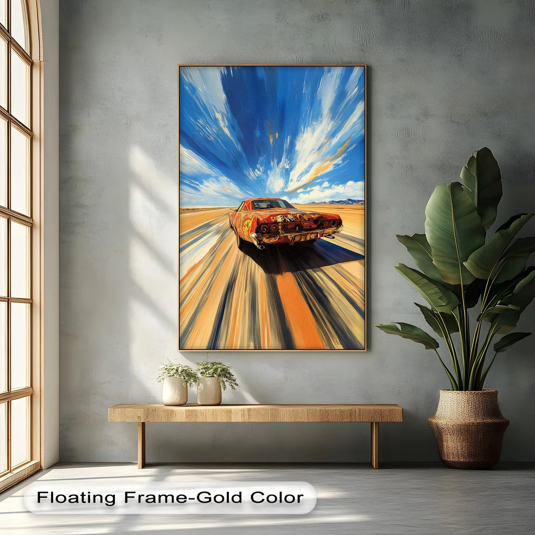 Blazing Speed on Desert Highway – Car Canvas Print - MyPhotoStation