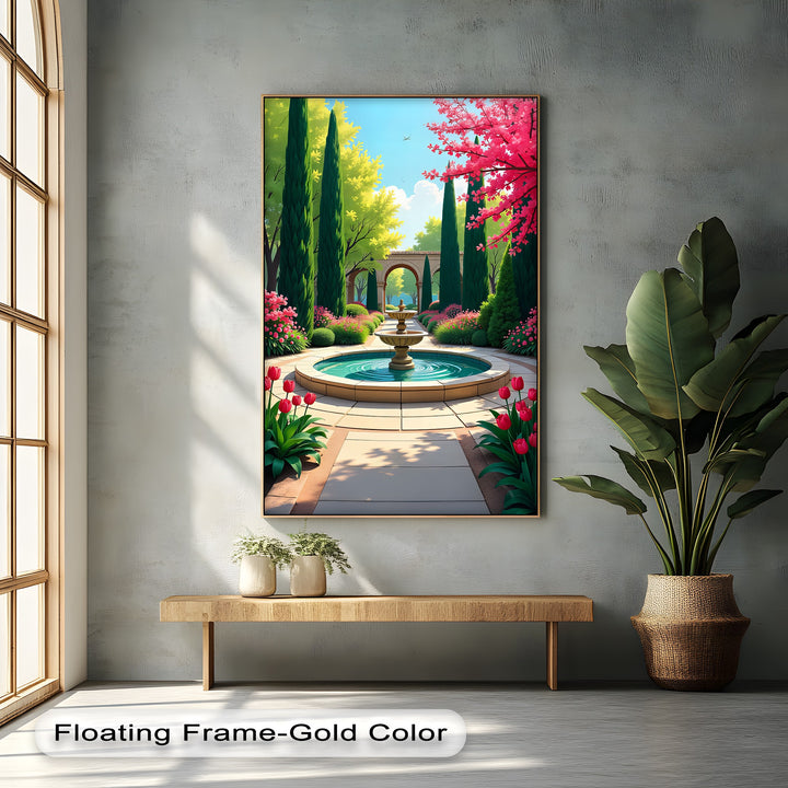 Spring Serenity – Mediterranean Garden Canvas Print