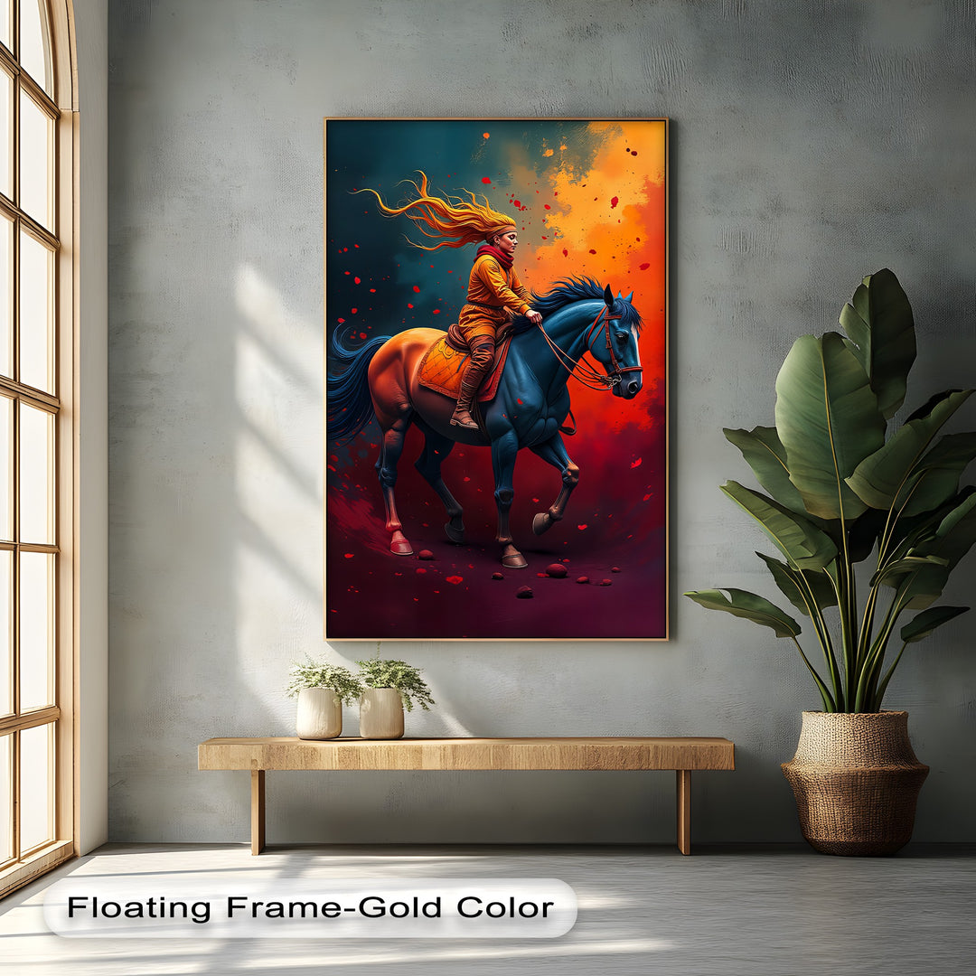 Crimson Ride – Modern Equestrian Canvas Print