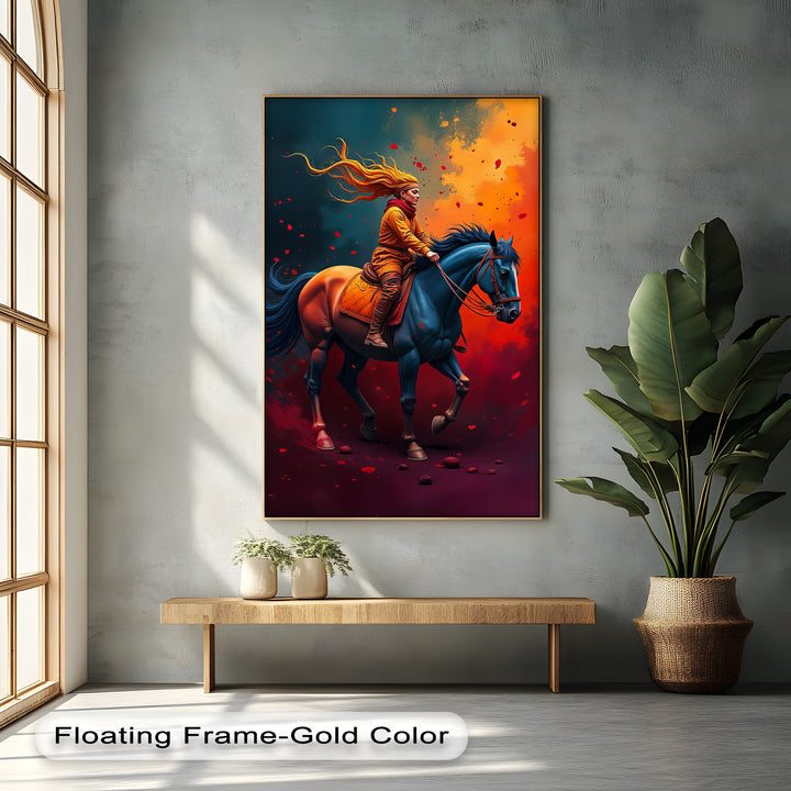Crimson Ride – Modern Equestrian Canvas Print