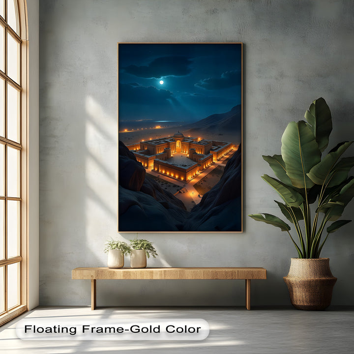 Moonlit Majesty – Ancient Fortress Canvas Print