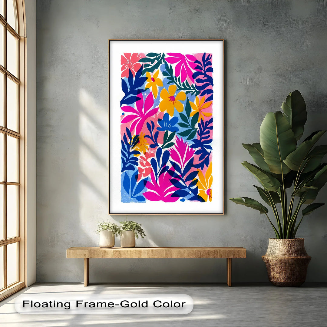 Tropical Bloom Explosion – Colorful Floral Abstract Canvas Print - MyPhotoStation