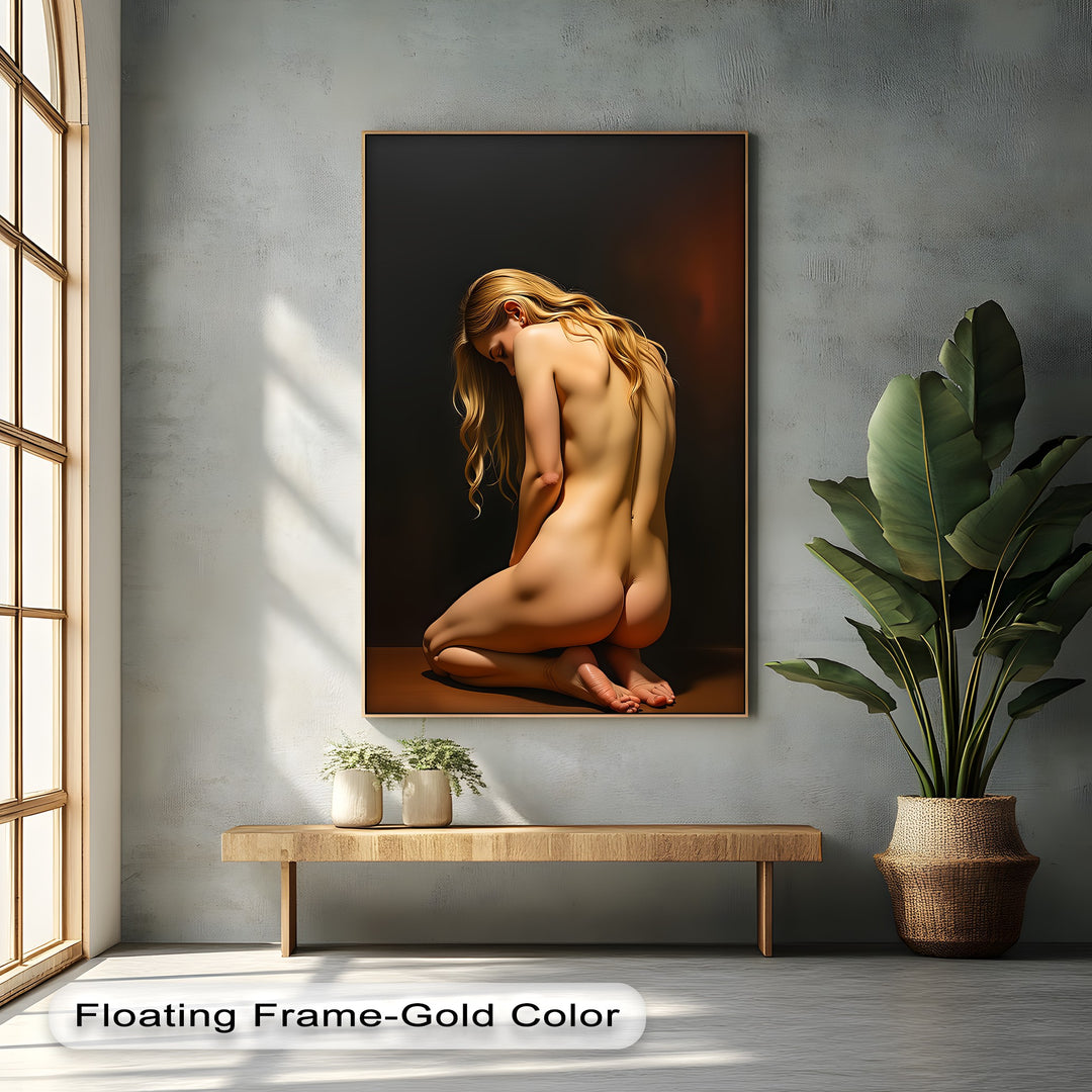 Golden Serenity – Erotic Canvas Wall Art | Framed Canvas Prints