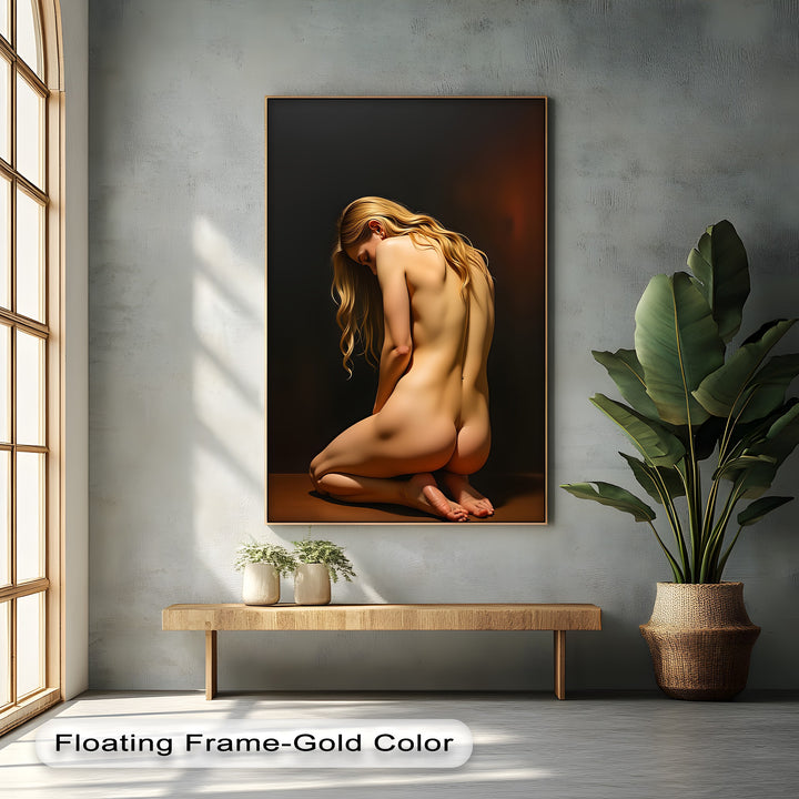 Golden Serenity – Erotic Canvas Wall Art | Framed Canvas Prints