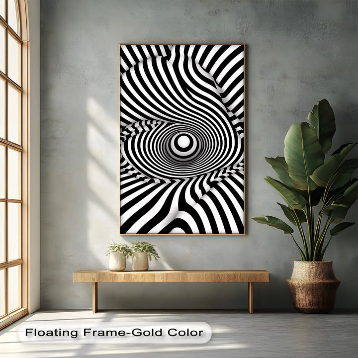 Vortex Wave Illusion – Black & White Canvas Print - MyPhotoStation