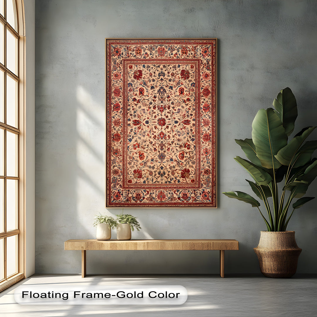 Timeless Harmony – Persian Floral Rug Canvas Print