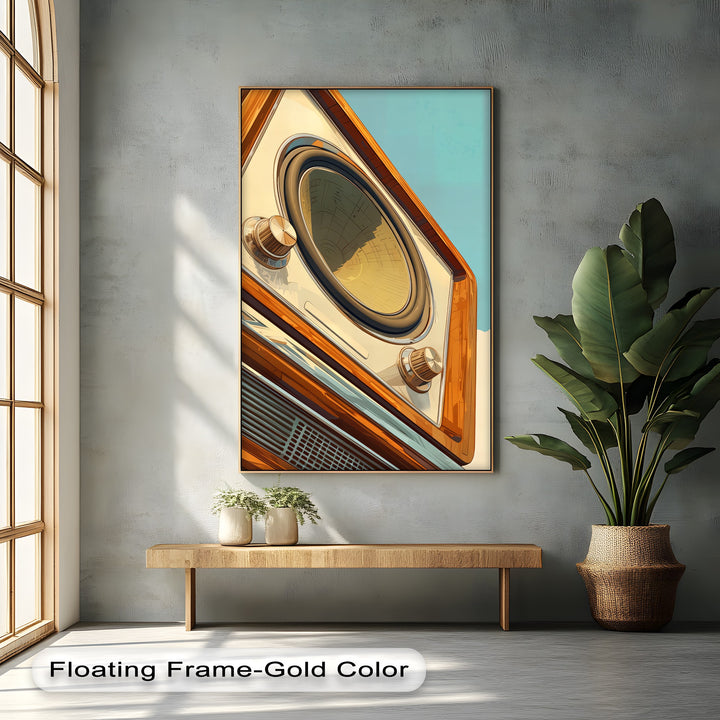 Golden Frequencies – Retro Radio Dial Canvas Print