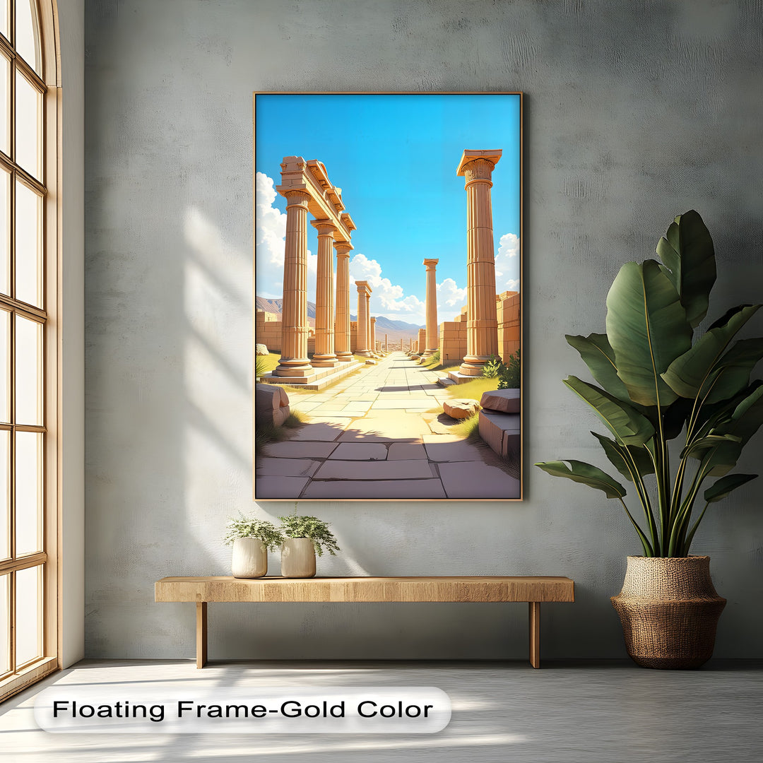 Golden Horizon – Ancient City Ruins Canvas Print