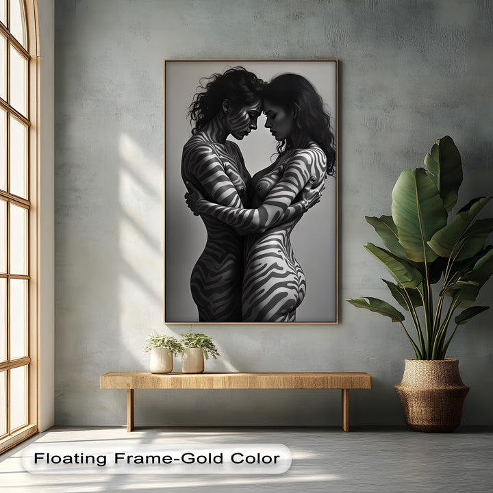 Zebra Embrace – Erotic Canvas Print