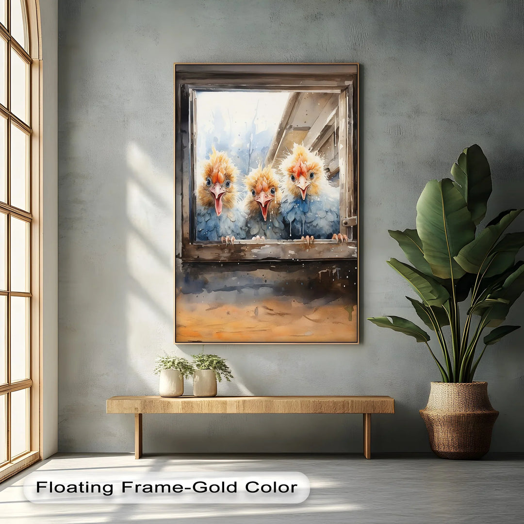 Curious Chicks at the Window – Animal Canvas Print - MyPhotoStation