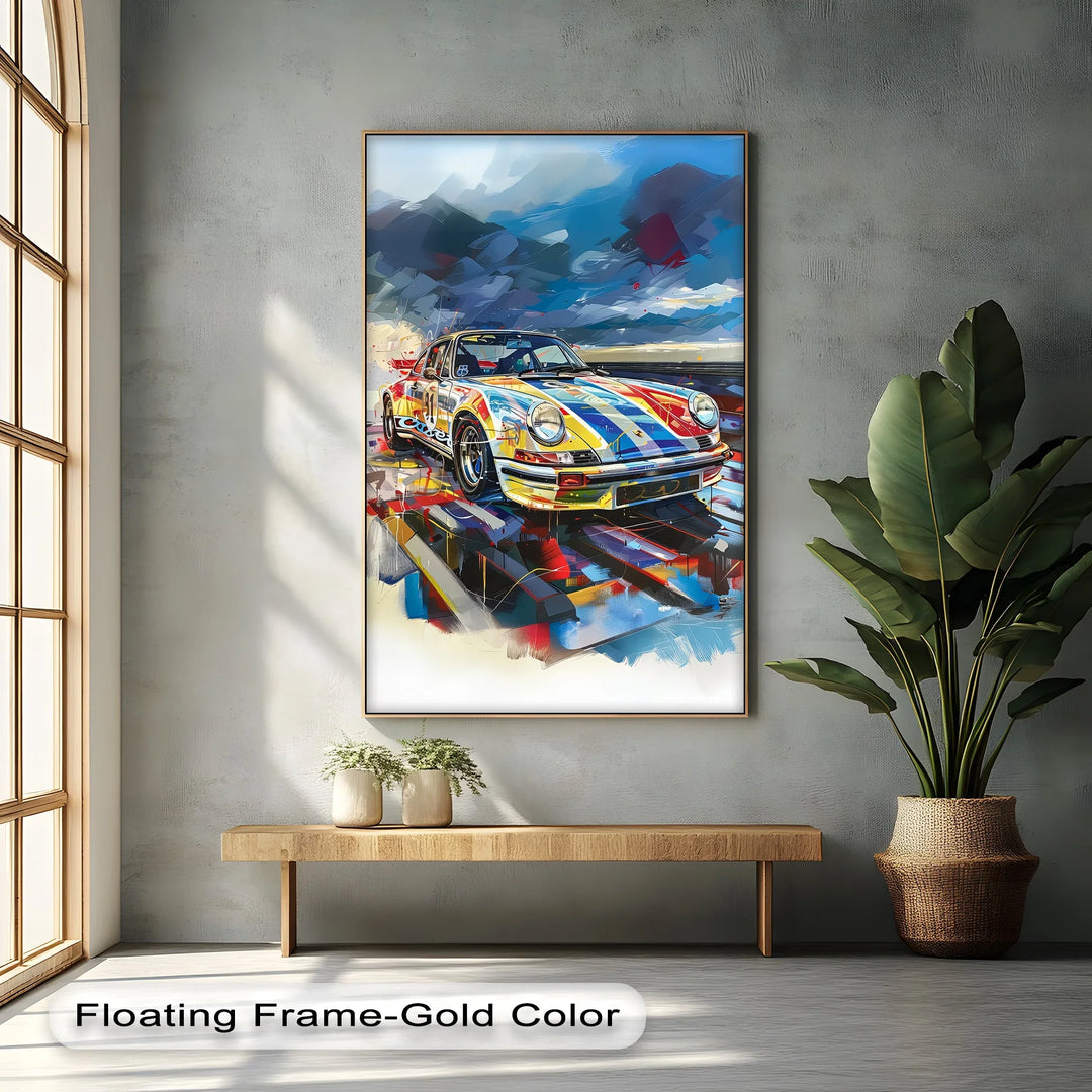 Vibrant Porsche Speed Racer in Abstract Colors – Car Canvas Print - MyPhotoStation