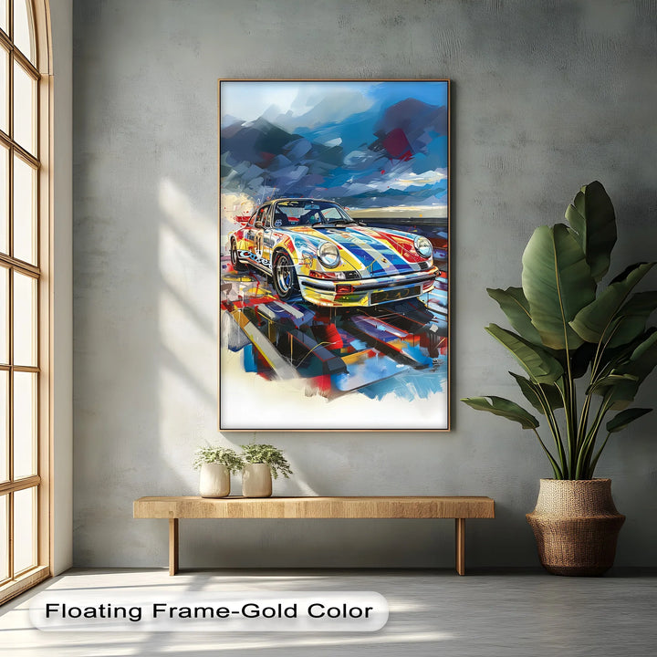 Vibrant Porsche Speed Racer in Abstract Colors – Car Canvas Print - MyPhotoStation