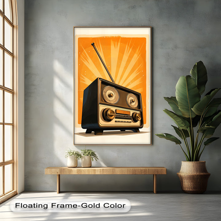 Broadcast Boom – Retro Radio Explosion Canvas Print