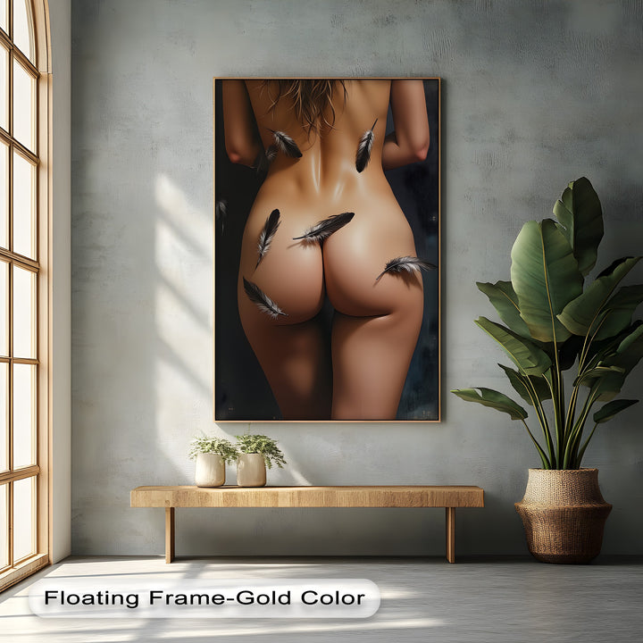 Feathered Desire – Sensual Erotic Canvas Wall Art | Modern Abstract Decor