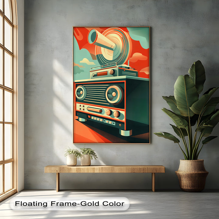 Sonic Boom – Abstract Retro Speaker Canvas Print