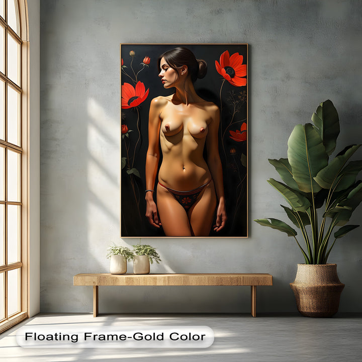 Crimson Blossom Muse – Sex Canvas Wall Art | Framed Art