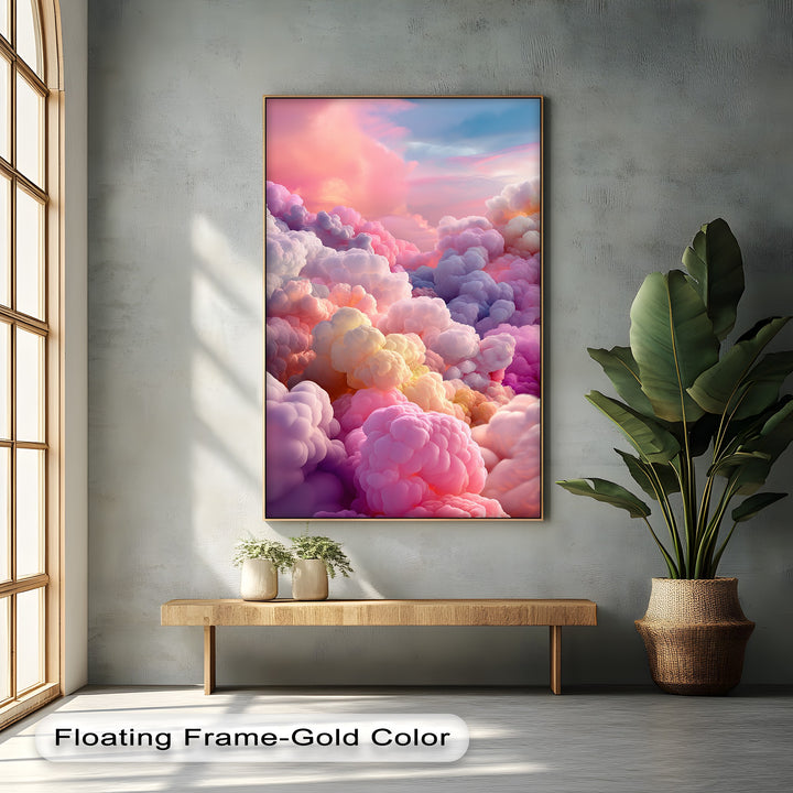 Cotton Sky Mirage – Dreamlike Pastel Cloudscape Canvas Print