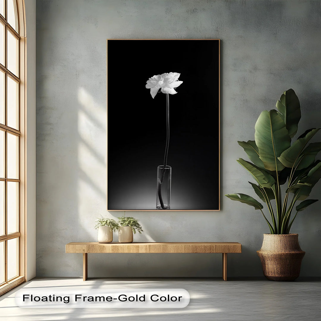 Solitary Grace – White Flower in Vase Canvas Prints - MyPhotoStation
