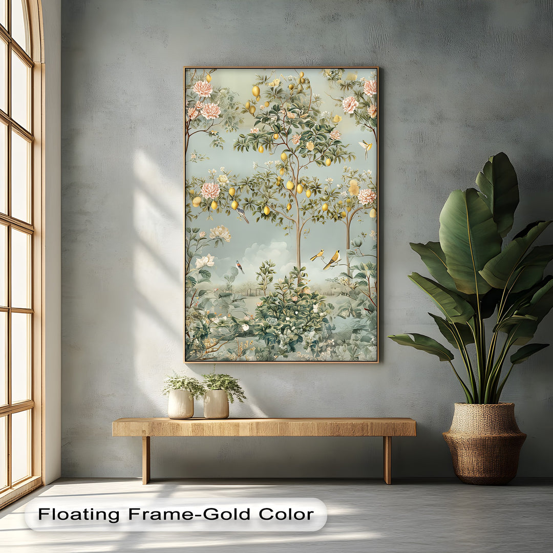 Birds and Trees - Botanical Canvas Wall Art | Framed Artworks