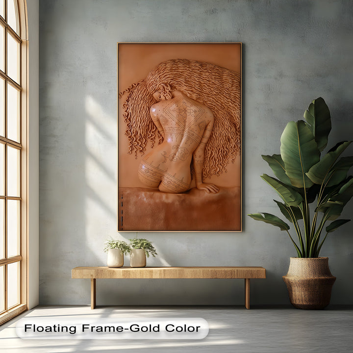 Erotic Canvas Print – Tribal Tattoo Nude Artwork | Framed Wall Art