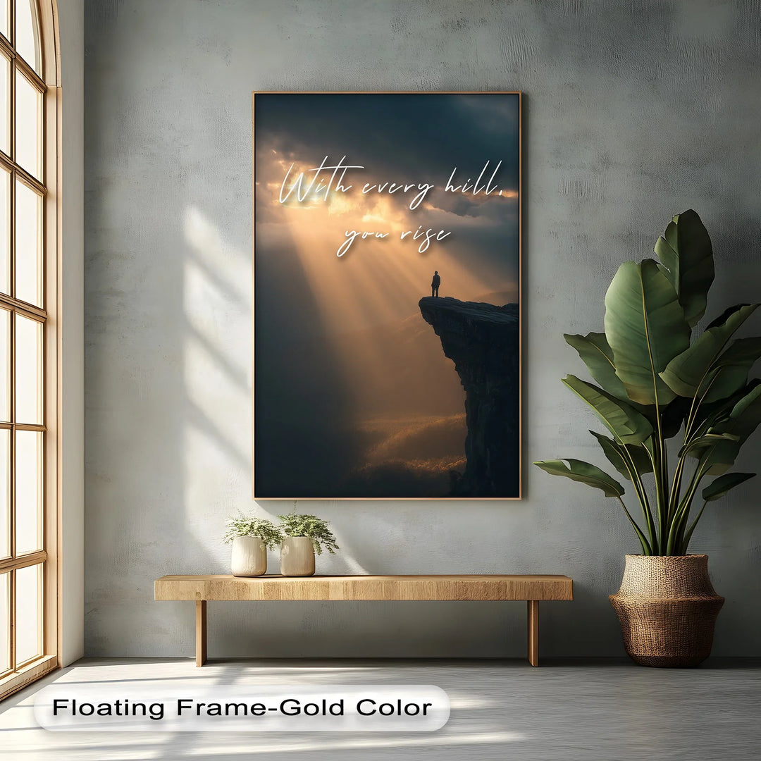 With Every Hill, You Rise – Inspirational Sunset Canvas Print