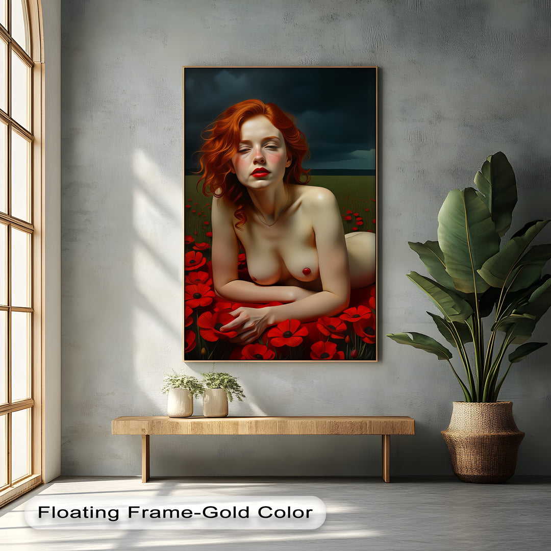Scarlet Reverie – Sexy Canvas Artwork | Oversized Wall Art
