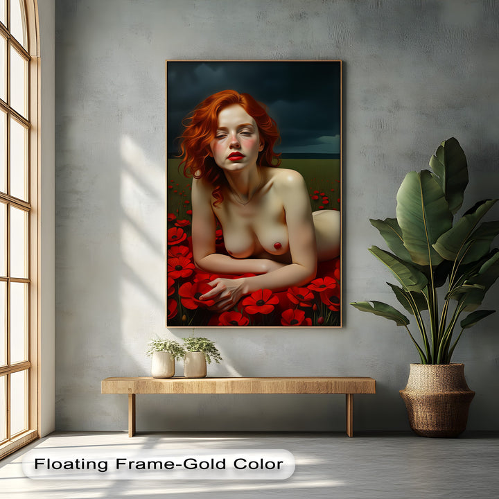 Scarlet Reverie – Sexy Canvas Artwork | Oversized Wall Art