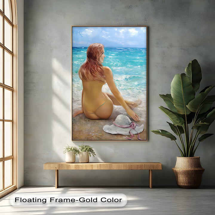 Ocean Desire – Sensual Erotic Canvas Wall Art | Luxury Beach-Inspired Decor