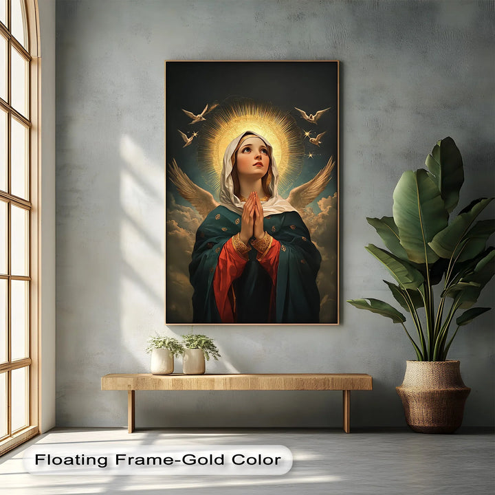 Heavenly Intercession – Virgin Mary in Prayer with Angels Canvas Print - MyPhotoStation