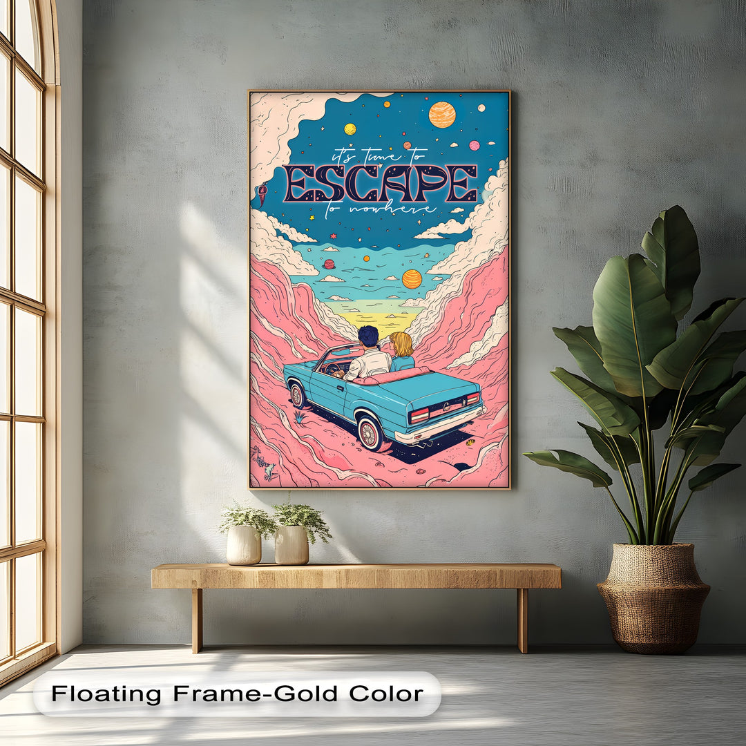Escape to Nowhere – Retro Dreamscape Canvas Print