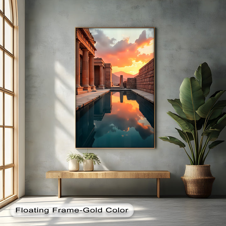 Sunset Reflections – Ancient Temple Canvas Print