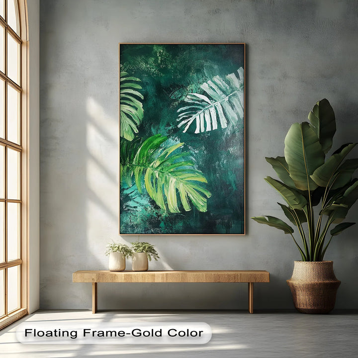 Tropical Monstera Brushstrokes – Lush Leaf Canvas Print - MyPhotoStation