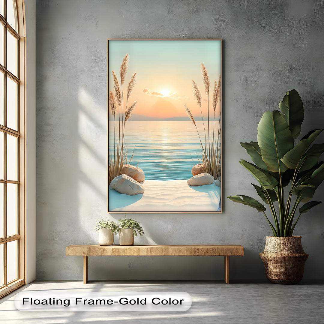 Serenity at Sunrise – Coastal Minimalist Canvas Print