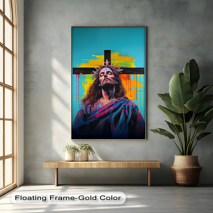 Crowned in Light – Jesus Graffiti-Style Canvas Prints - MyPhotoStation
